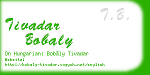 tivadar bobaly business card