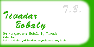 tivadar bobaly business card